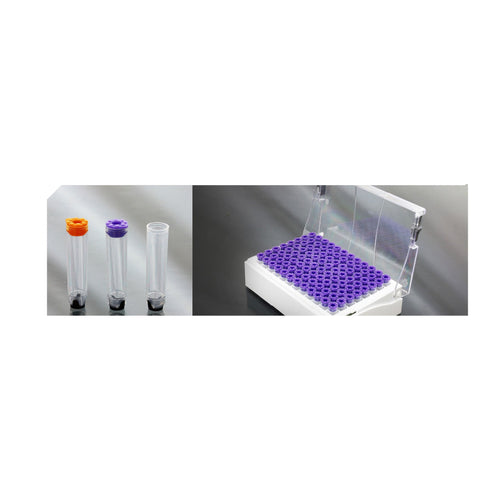 0.75mL SBS 2D Barcoded Storage Tube (Plug-in) with rack